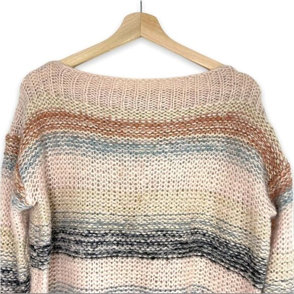 Nümph Anthropologie Wool Mohair Blend Nucharlie Knit Pullover Sweater Striped - Picture 3 of 10